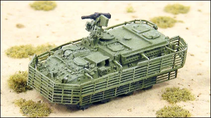 Slat armor installed on military vehicle