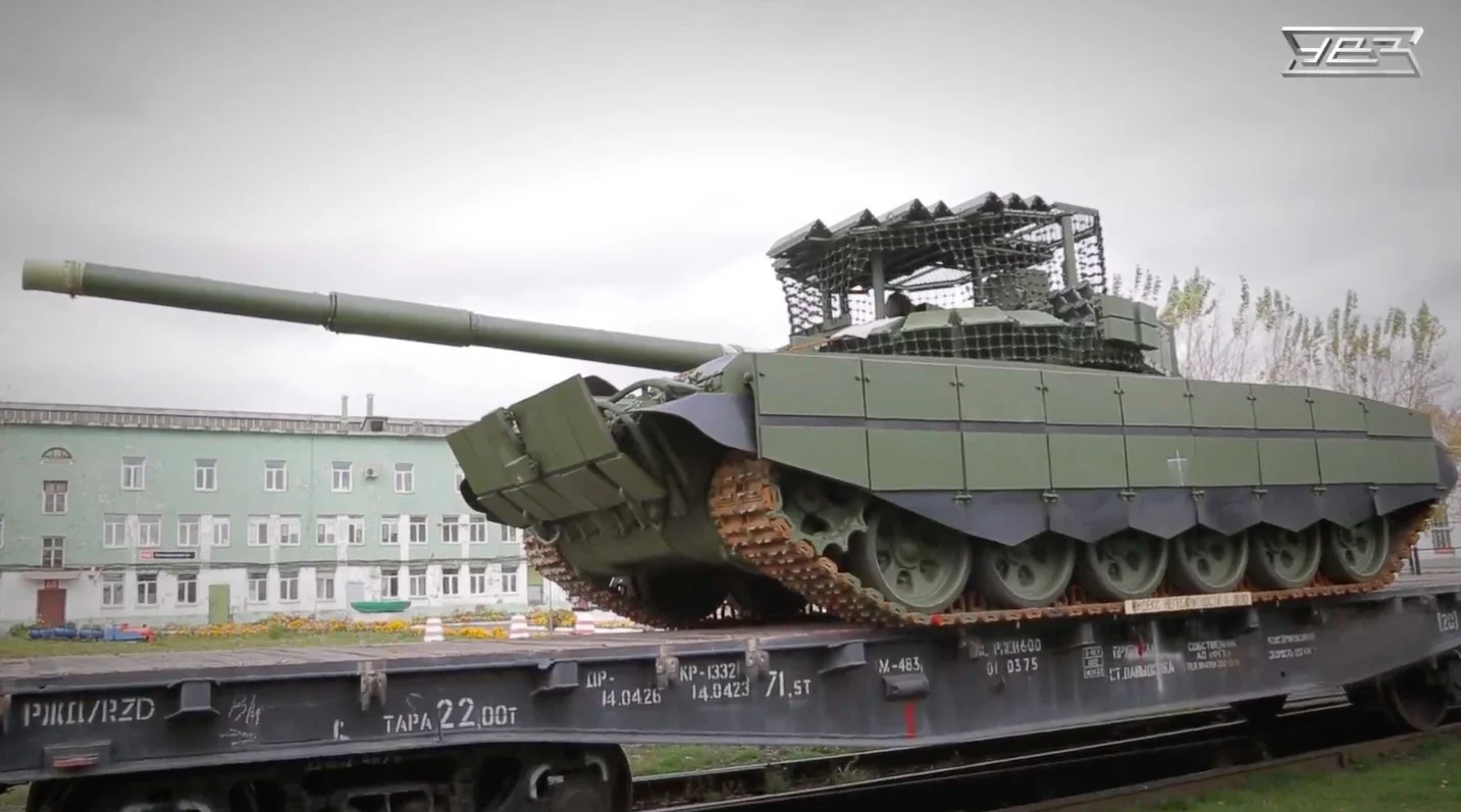 T-72 cope cage front view on tank turret